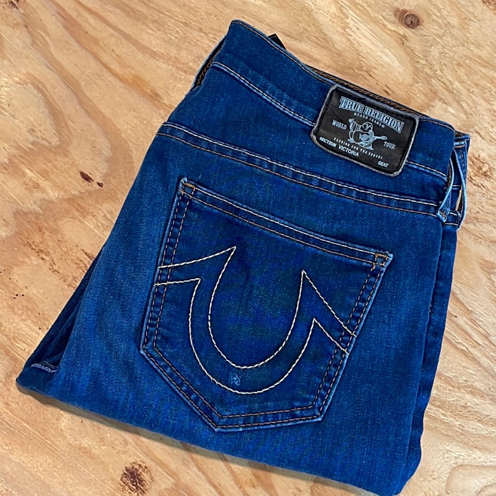 True Religion Blue Ankle & Cropped Jeans